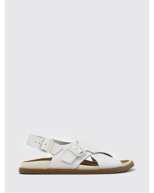Camper White Lluc Leather Sandal