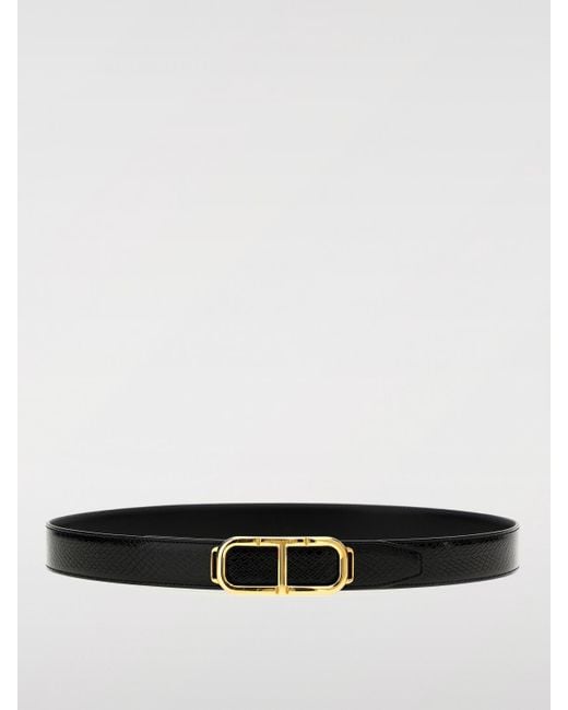 Ceinture réversible du logo Tom Ford pour homme en coloris White