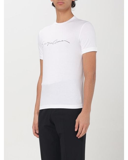 Giorgio Armani White Cotton T-Shirt for men