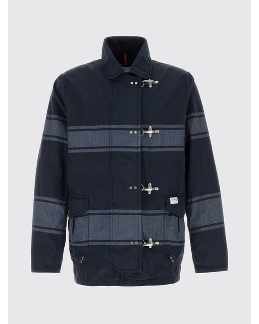 Fay Blue Striped Cotton Jacket for men