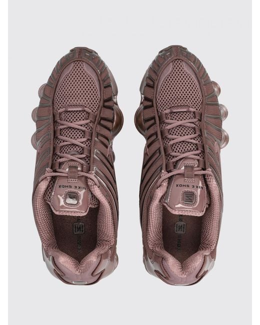 Nike Purple Shox Tl Mesh And Rubber Sneakers