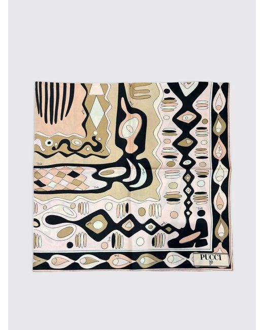 Emilio Pucci Pink Printed Silk Scarf