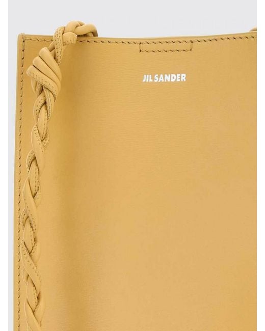 Jil Sander Yellow Tangle Calf Leather Shoulder Bag By
