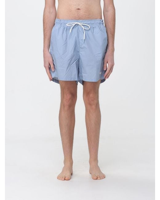 HUGO Blue Polyester Boxer Swim Trunks for men