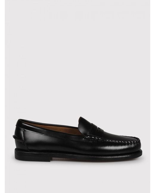 Sebago Black Classic Dan Bicolor Leather Loafers