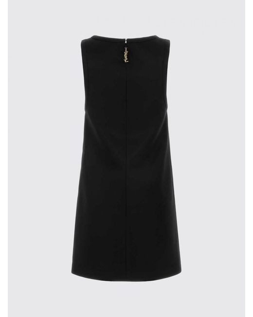 Saint Laurent Black Off-The-Shoulder Viscose Sheath Mini Dress