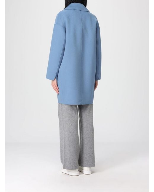Max Mara Blue Double-Breasted Coat