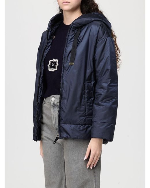 Max Mara Blue Daria Hooded Nylon Puffer Jacket 'S