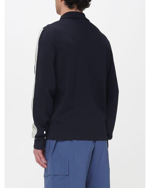 Autry Polo-Cardigan Aus Viskosestrick Mit Streifen in Blue für Herren