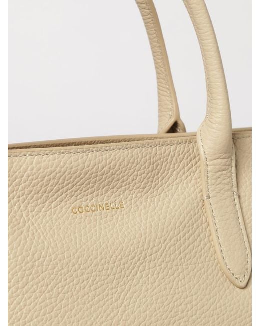 Coccinelle Natural Rebekka Hammered Leather Bag