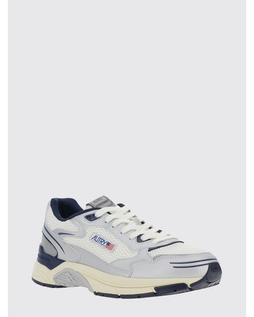 Autry White Hyperway Bicolour Leather And Mesh Low-Top Sneakers for men