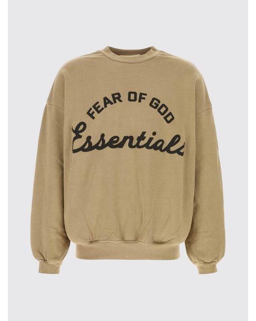 Fear Of God Natural Relaxed Fit Crewneck Cotton Jumper With Logo for men