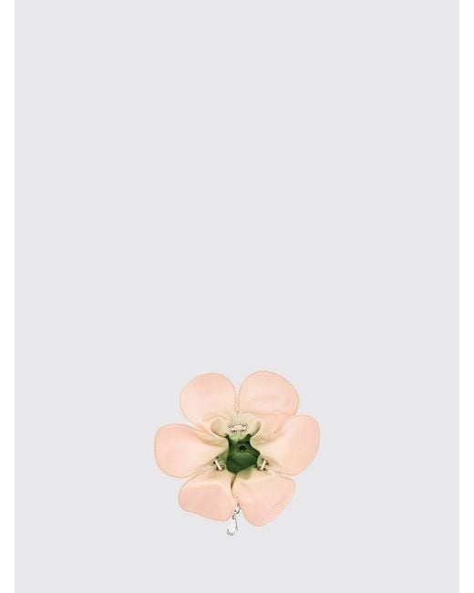 Simone Rocha Pink Leather Coin Purse With Floral Embellishment
