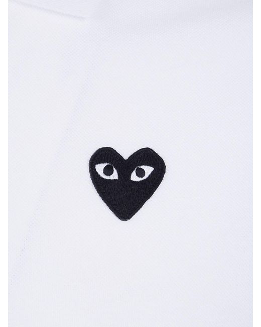 COMME DES GARÇONS PLAY White Comme Des GarÇ Ons Play Short-Sleeve Polo Shirt for men