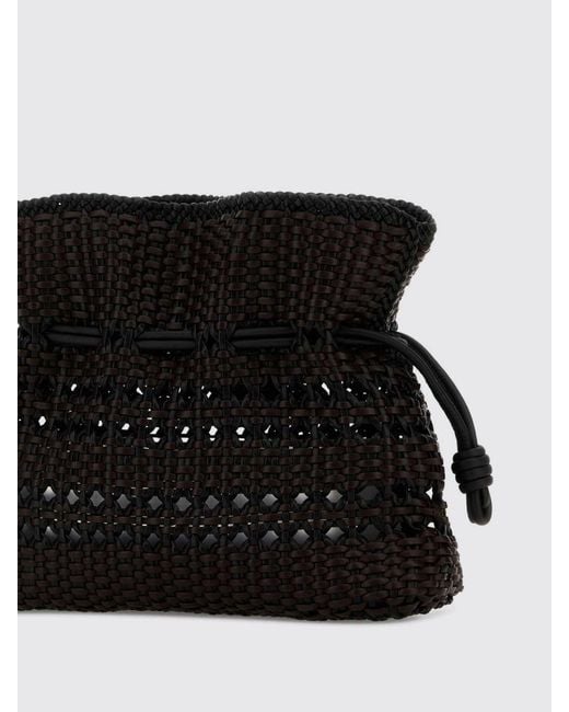 Loewe Black Flamenco Woven Leather Clutch