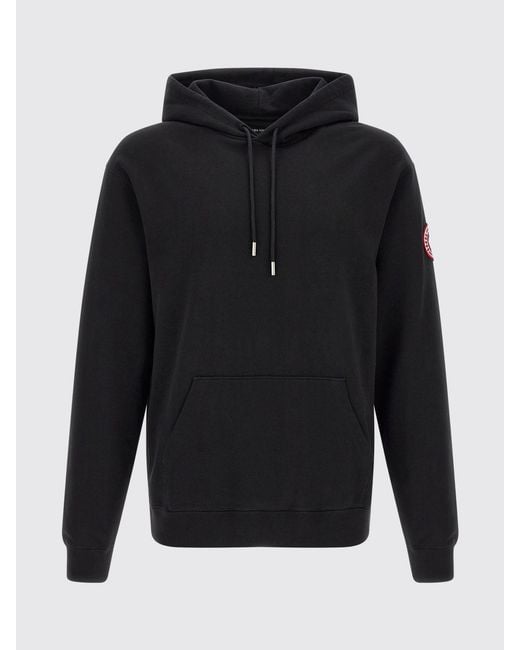 Canada Goose Black Cotton Hoodie With Kangaroo Pocket for men