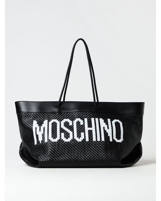 Borsa in pelle intrecciata di Moschino Couture in Black