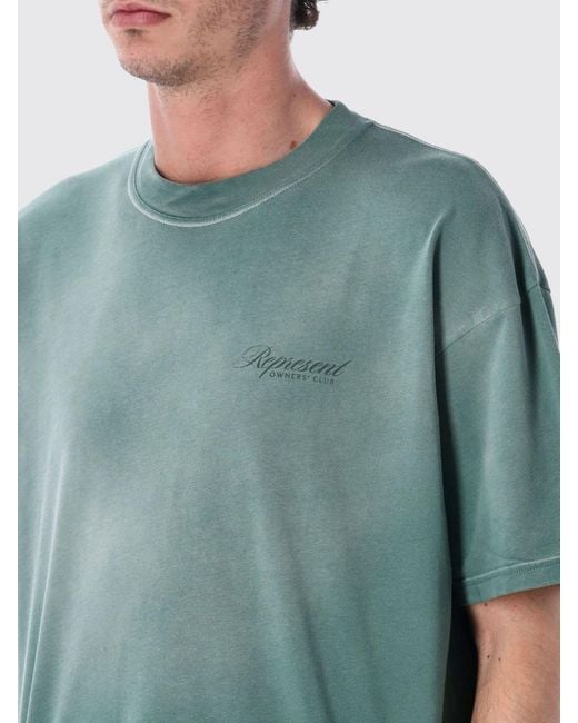 Represent Green Cotton Logo T-Shirt for men