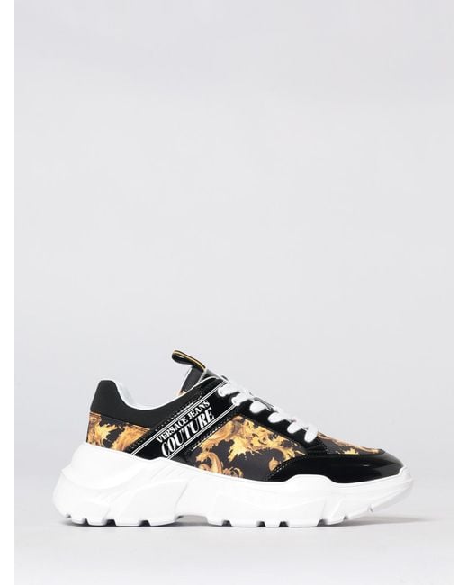 Versace Jeans Couture White Baroque Print Nylon Sneakers for men