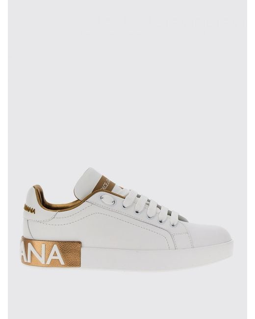 Dolce & Gabbana White Dolce &Amp Gabbana Portofino Leather Sneakers