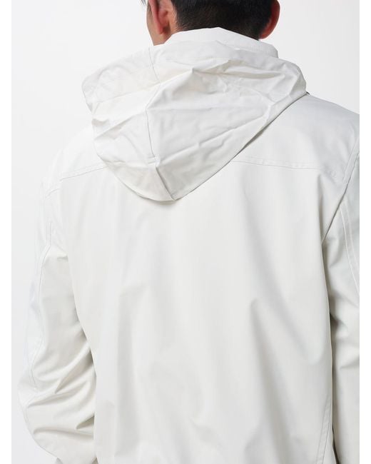 Brunello Cucinelli White Stretch Nylon Bomber Jacket for men