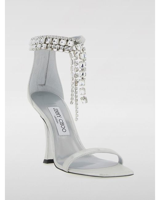 Jimmy Choo White Flache Sandalen Damen