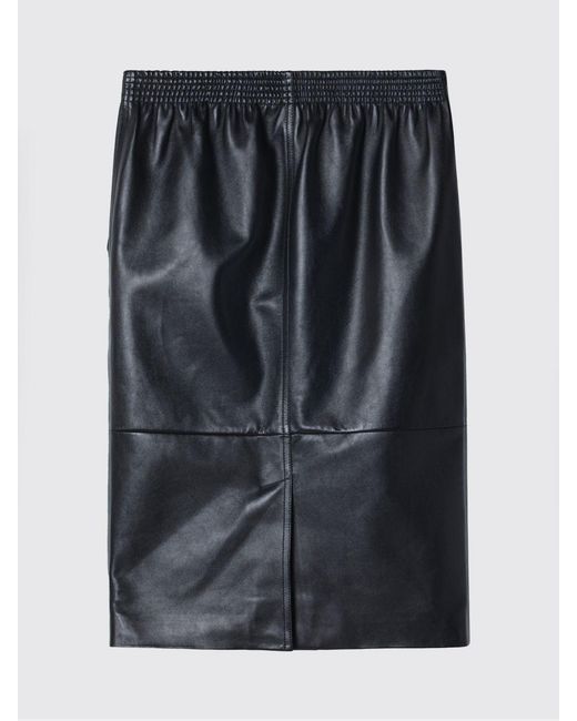 Chloé Black ChloÉ High-Waisted Leather Pencil Midi Skirt With Elastic Waistband