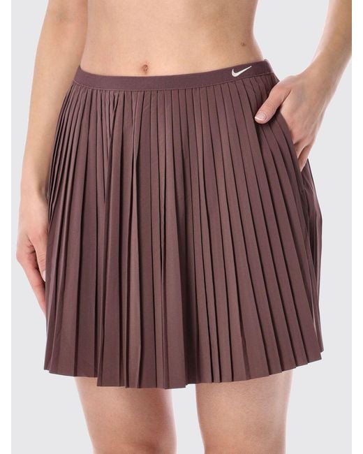 Nike Red Pleated Technical Fabric Skirt