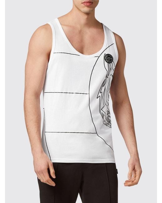 Philipp Plein White Tank Top for men