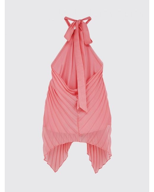 Max Mara Red Valzer Pleated Polyester Top