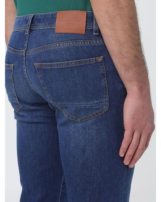 Brooksfield Blue Stretch Slim Fit Jeans for men