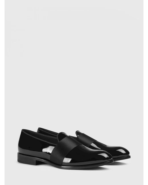 Doucal's White Patent Leather Loafers for men