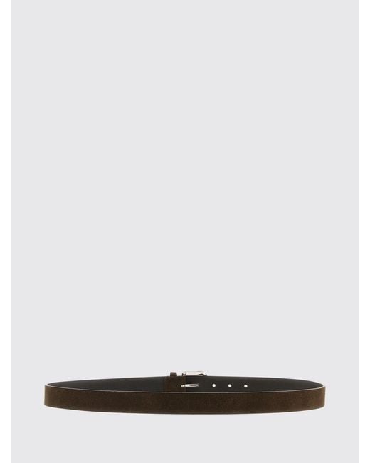Brunello Cucinelli White Suede Leather Belt for men