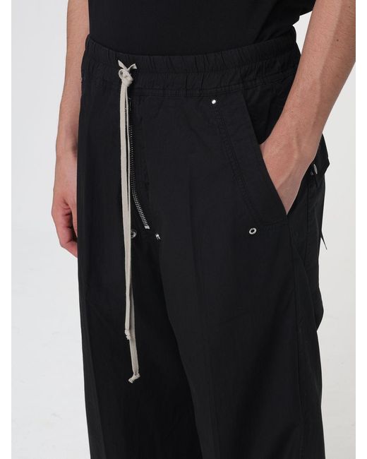 Rick Owens Black Cotton Flared Trousers for men
