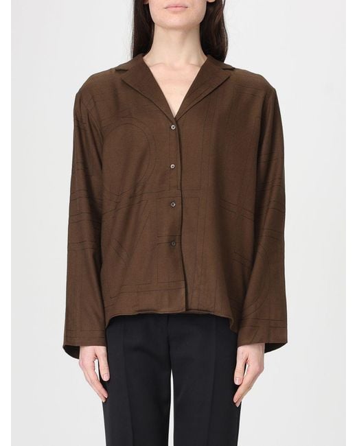 Totême Brown Modal Shirt With Logo