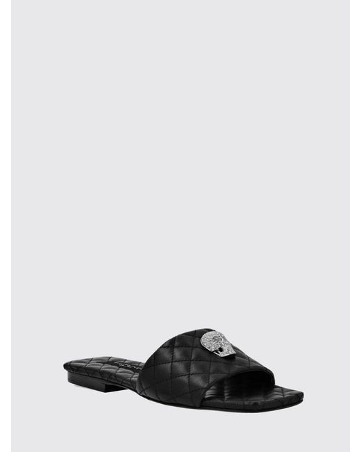 Philipp Plein Black Quilted Leather Low-Heel Mules With Skull Detail