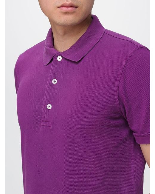 Tom Ford Purple Basic Cotton Polo Shirt for men