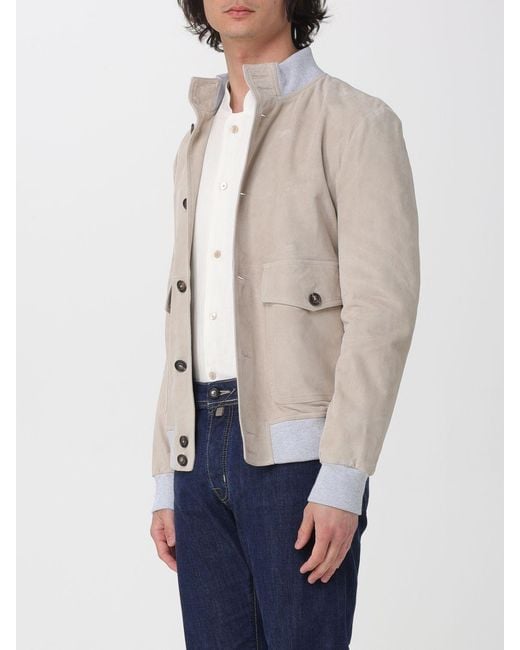 Eleventy Blue Vastarino Suede Bomber Jacket for men