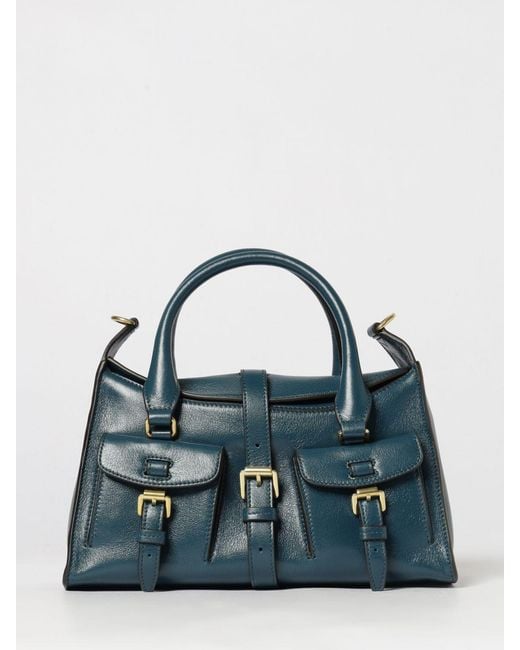 Mulberry Blue Roxanne Smooth Calf Leather Handbag With Double Handle