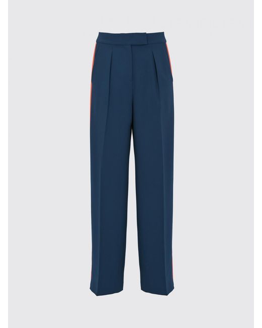 Patrizia Pepe Blue Cotton Blend Tailored Trousers