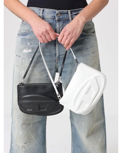 DIESEL White 1Dr Twin Oval D Shoulder Bag
