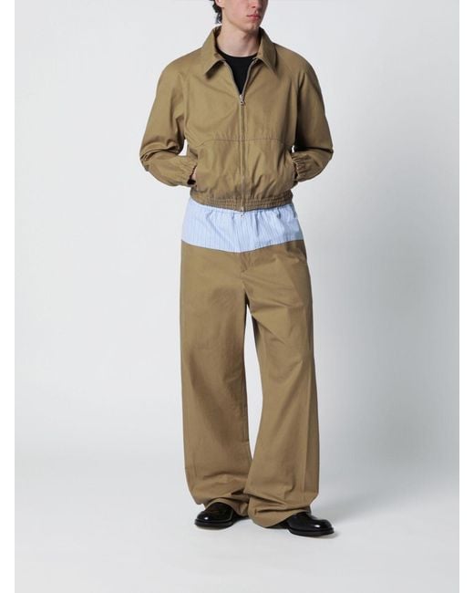 Dries Van Noten Brown Cotton Wide-Leg Pants for men