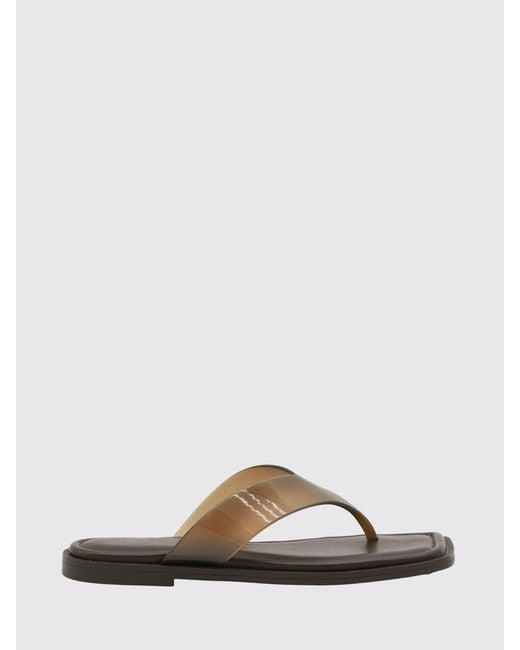 Rag & Bone Brown Pvc Thong Mules Sandals With Square Toe And Low Heel