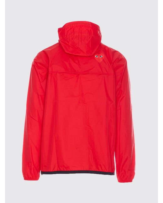 Comme des Garçons Red X K-Way Hooded Windbreaker Jacket With Contrast Logo for men