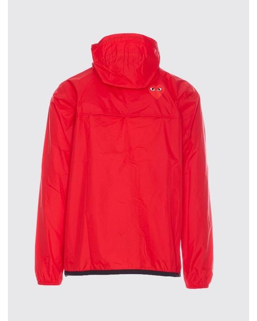 Comme des Garçons Red X K-Way Hooded Windbreaker Jacket With Contrast Logo for men