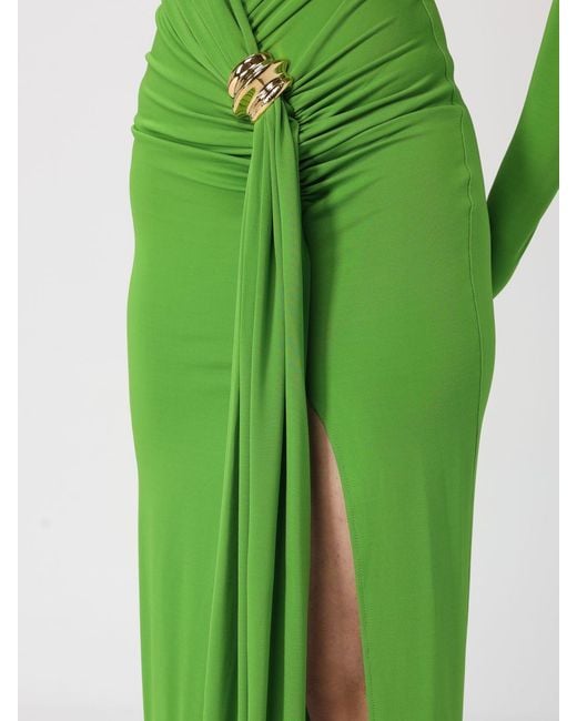 Elisabetta Franchi Green Stretch Jersey Dress