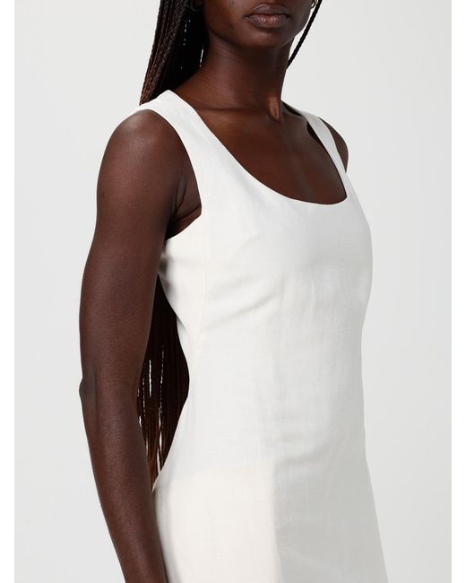 Jacquemus White Polyester Midi Dress