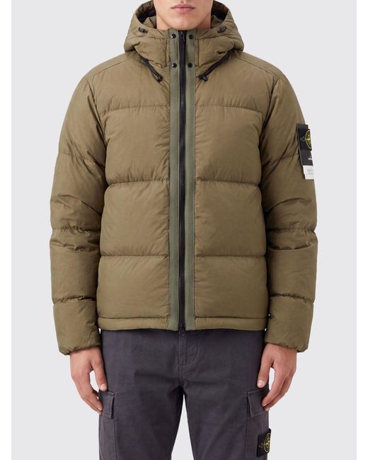 Stone Island Brown Padded Ripstop Nylon Down Jacket With Removable Hood for men