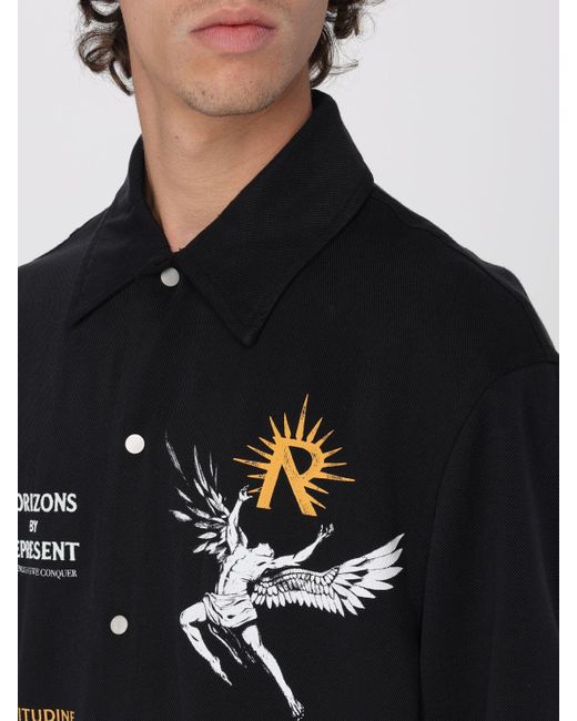 Camicia in cotone stampato di Represent in Black da Uomo