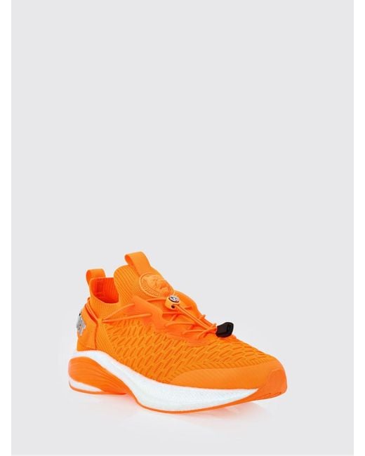 Philipp Plein Orange Crochet Knit Sneakers for men